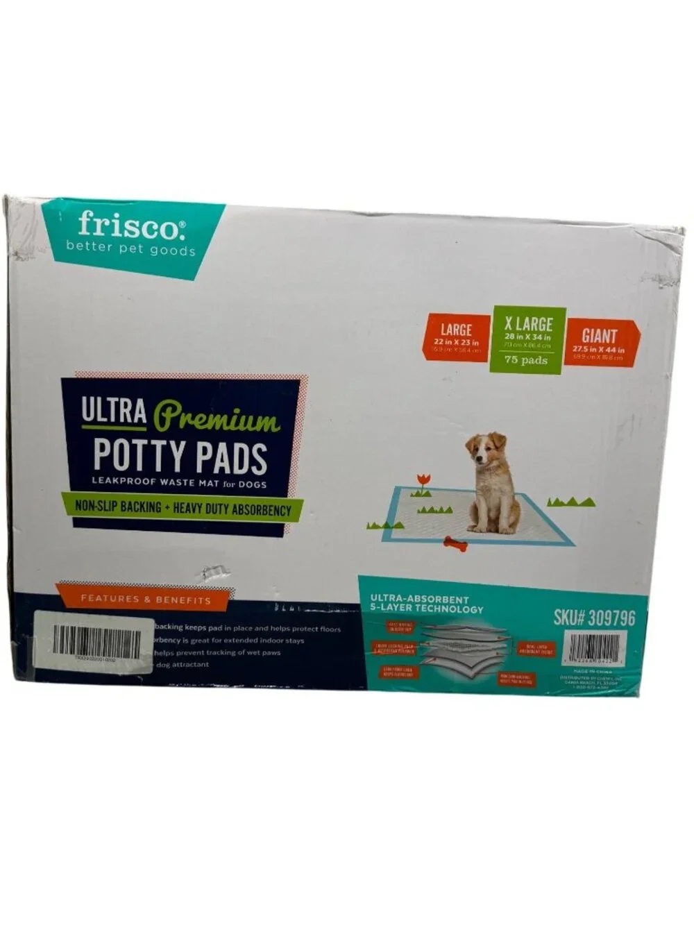 Frisco Ultra Premium X-Large Potty Pads 75 Count Leakproof & Absorbent READ